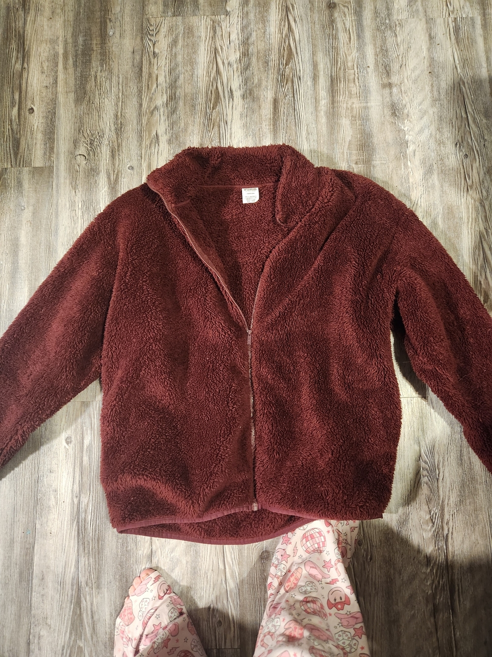 PINK Victoria's Secret Plush Sherpa Jacket in Burgundy